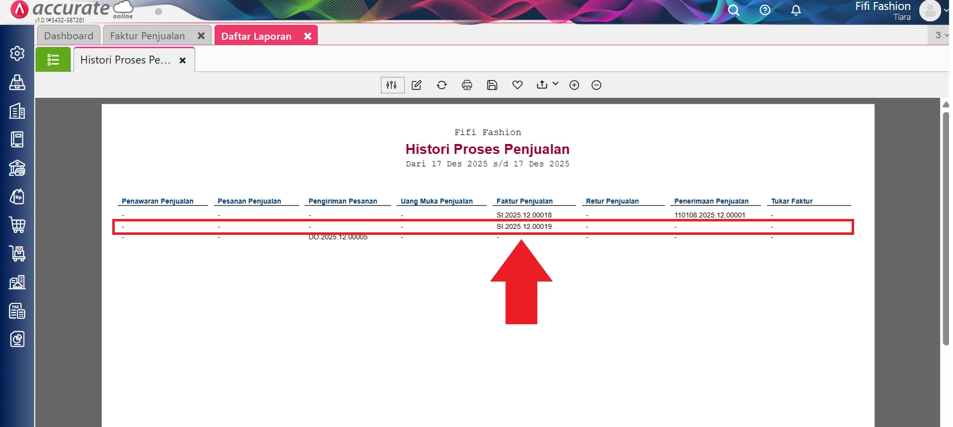 Cara cek faktur dimuka